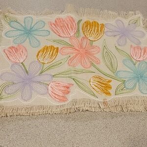 Cynthia Rowley Cream Placemats with Embroidered Flowers